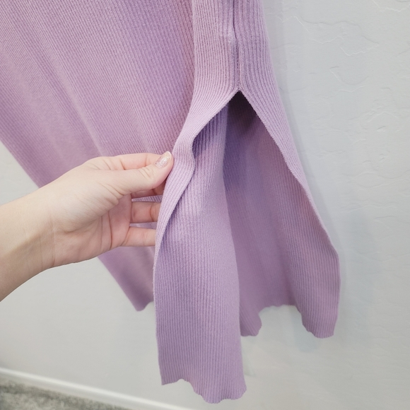 House of Harlow 1960 Lavender Ribbed Knit Polo Midi Dress Women's Size Large - Picture 7 of 12